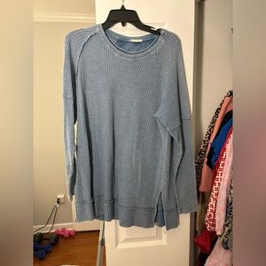 Blue waffle shirt. Size small